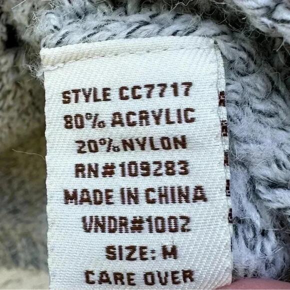 VINTAGE SAVANNA Gray Cowl Neck SweaterRolled Cuff distressed - Picture 3 of 5